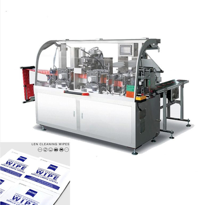 220V 50 / 60Hz خط إنتاج مناديل مبللة PLC Control CE شهادة ، آلة إنتاج مناديل مبللة للمطعم