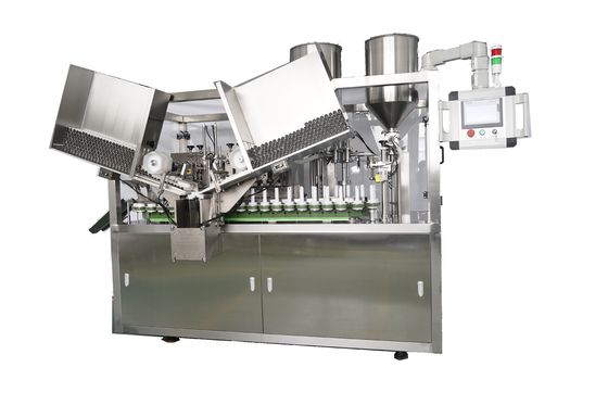 آلة لملء الأنابيب الناعمة من البلاستيك المركب وسلطات التسخين الداخلية مع جهاز التبريد لكريم اليد